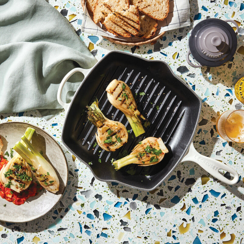 le creuset signature square skillet grill