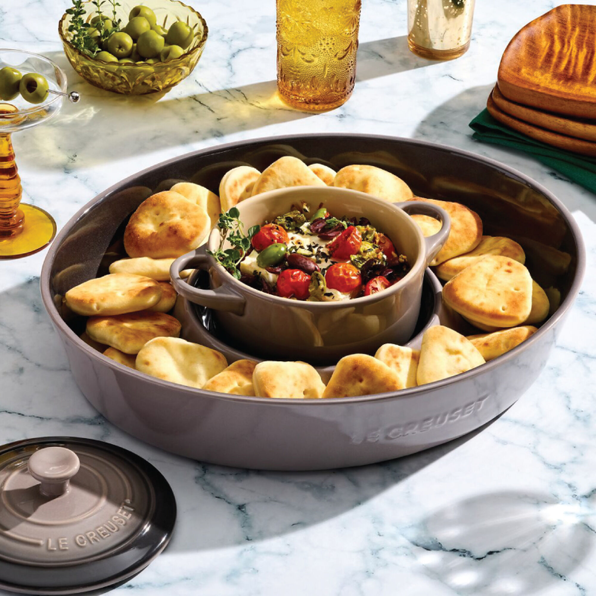 Signature Oval Chip & Dip Platter - Oyster