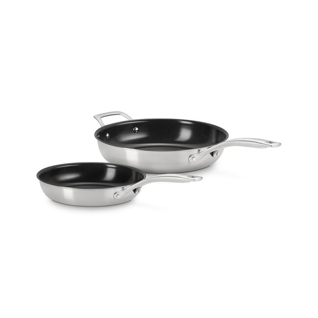 Essential Stainless Steel Non-stick 2-Piece Frying Pan Set, view 1
