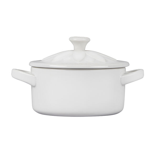 Mini Cocotte with Flower LidWhite, view 3