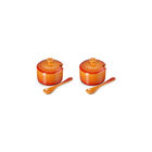 Condiment Pot with Spoon, Set of 2Flame