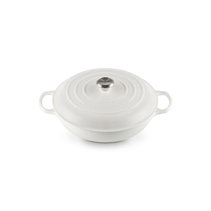 Le Creuset 3.5 Qt. White Braiser - Thumbnail 3
