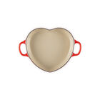 Shallow Heart Cocotte with Light Gold Heart KnobCerise