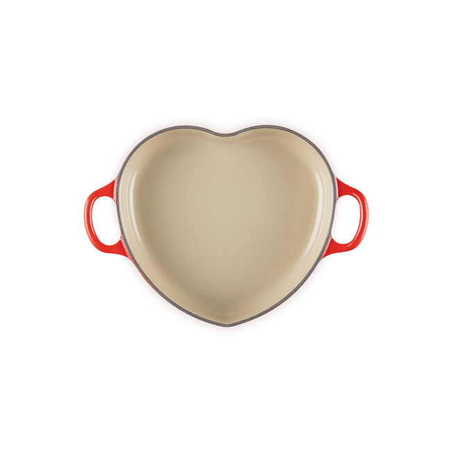 Shallow Heart Cocotte with Light Gold Heart KnobCerise, view 5