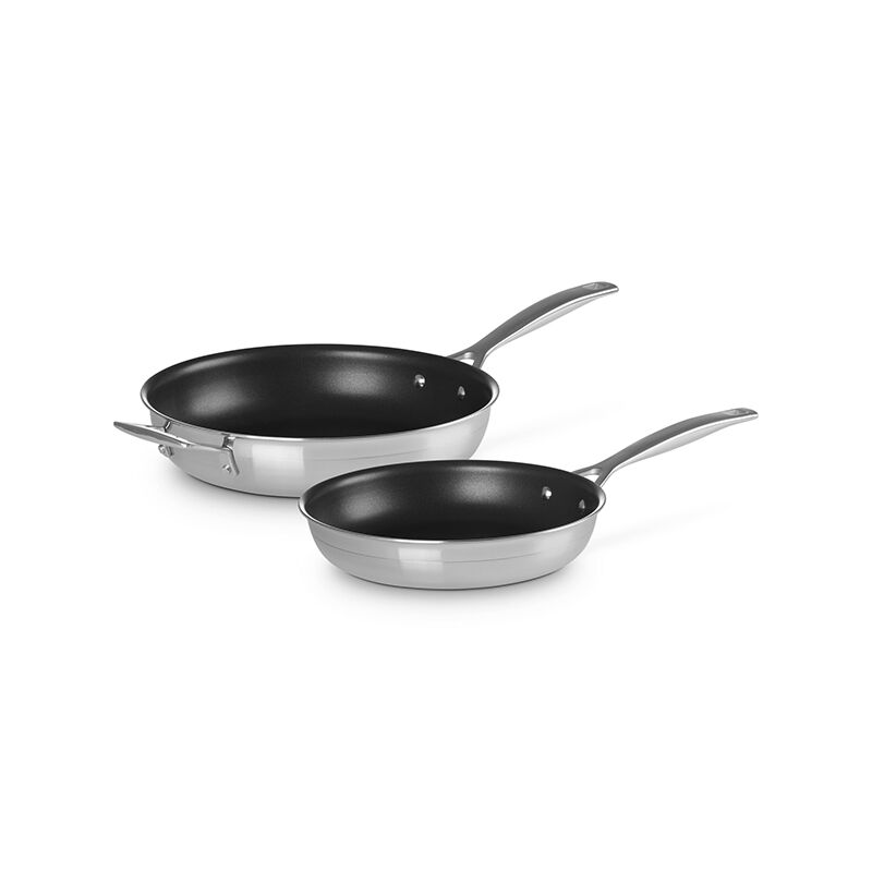 Classic Stainless Steel 2-Piece Non-stick Frying Pan Set | Le Creuset®