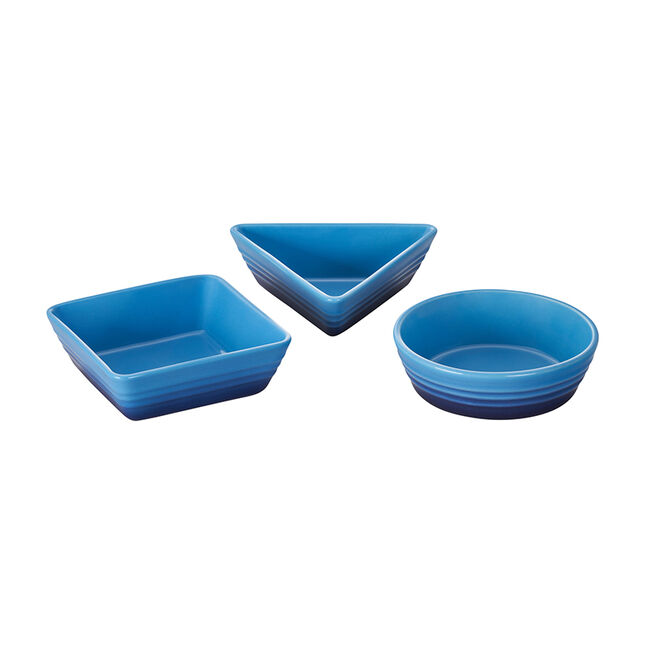 Tapas Dishes, Set of 3Azure, view 1