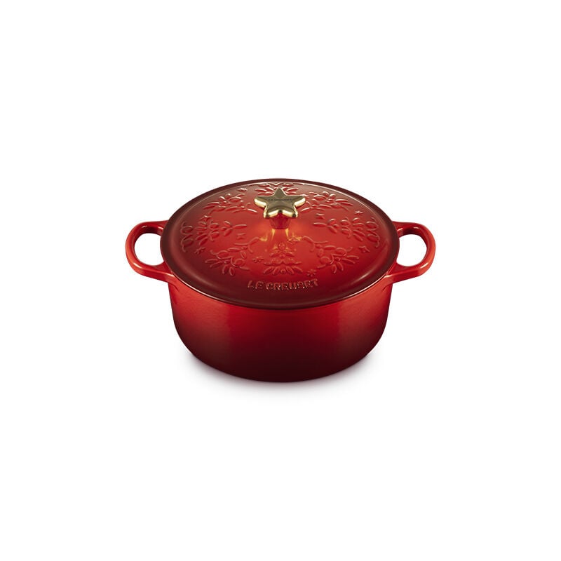 Noël Collection Holiday Tree Signature Round Dutch Oven with Gold