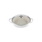 Enameled Cast Iron Signature Round Braiser with Glass LidMatte White