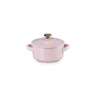 Mini Round Cocotte with Gold Heart KnobChiffon Pink