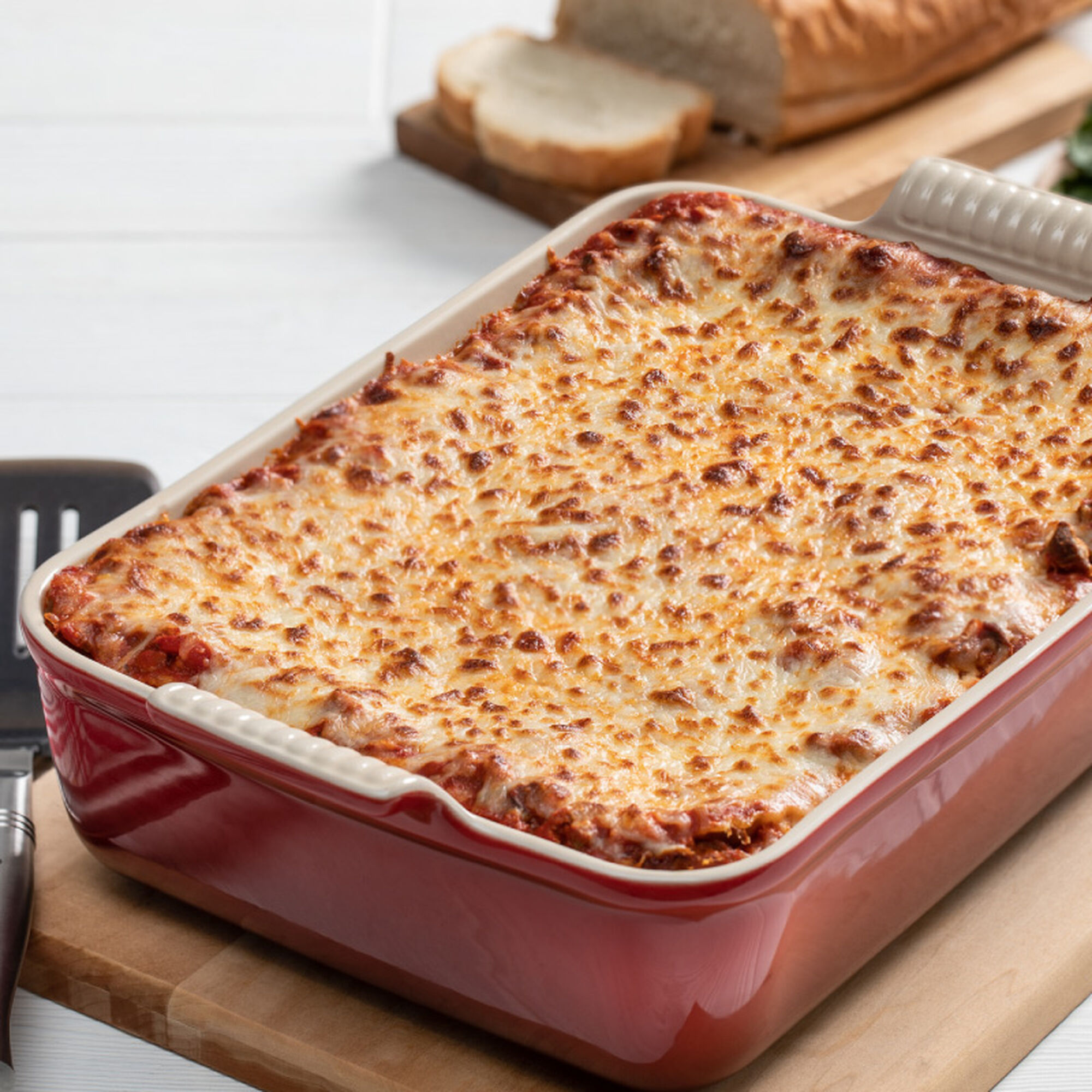 Heritage Deep Rectangular Lasagna Dish - Cerise