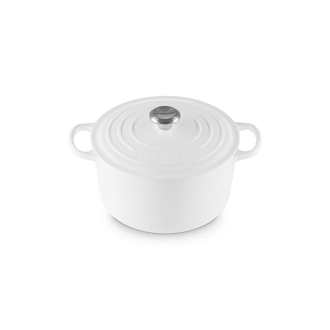 Signature Round Deep OvenMatte White, view 1