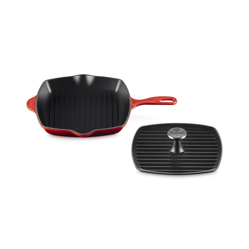 Traditional Square Skillet Grill and Panini Press Set | Le Creuset®