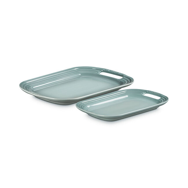 Serving Platters, Set of 2 in color: sea salt or brioche