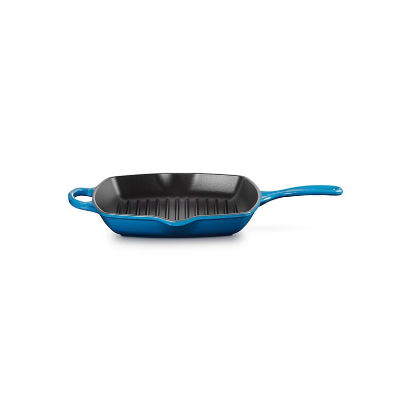 Le Creuset Enameled Cast Iron Signature 10.25'' Square Skillet Grill with Handle - Thumbnail 3