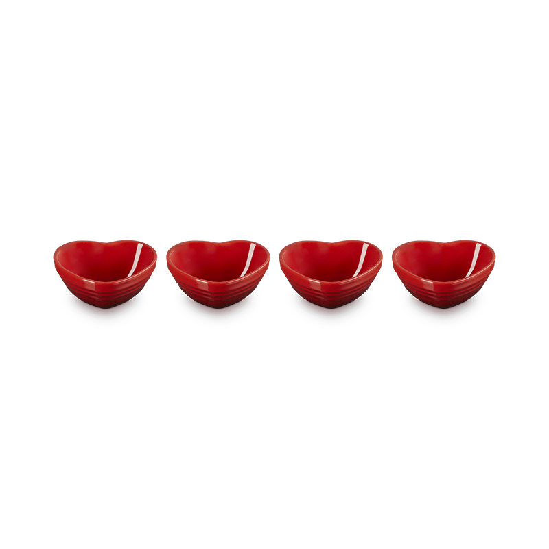 Set of 4 Stoneware Mini Heart Pinch Bowls