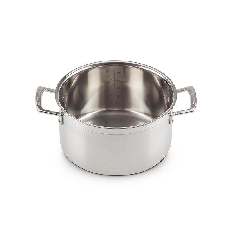 Le Creuset Stainless Steel Classic 3-Ply Stockpot, 10qt - Thumbnail 2