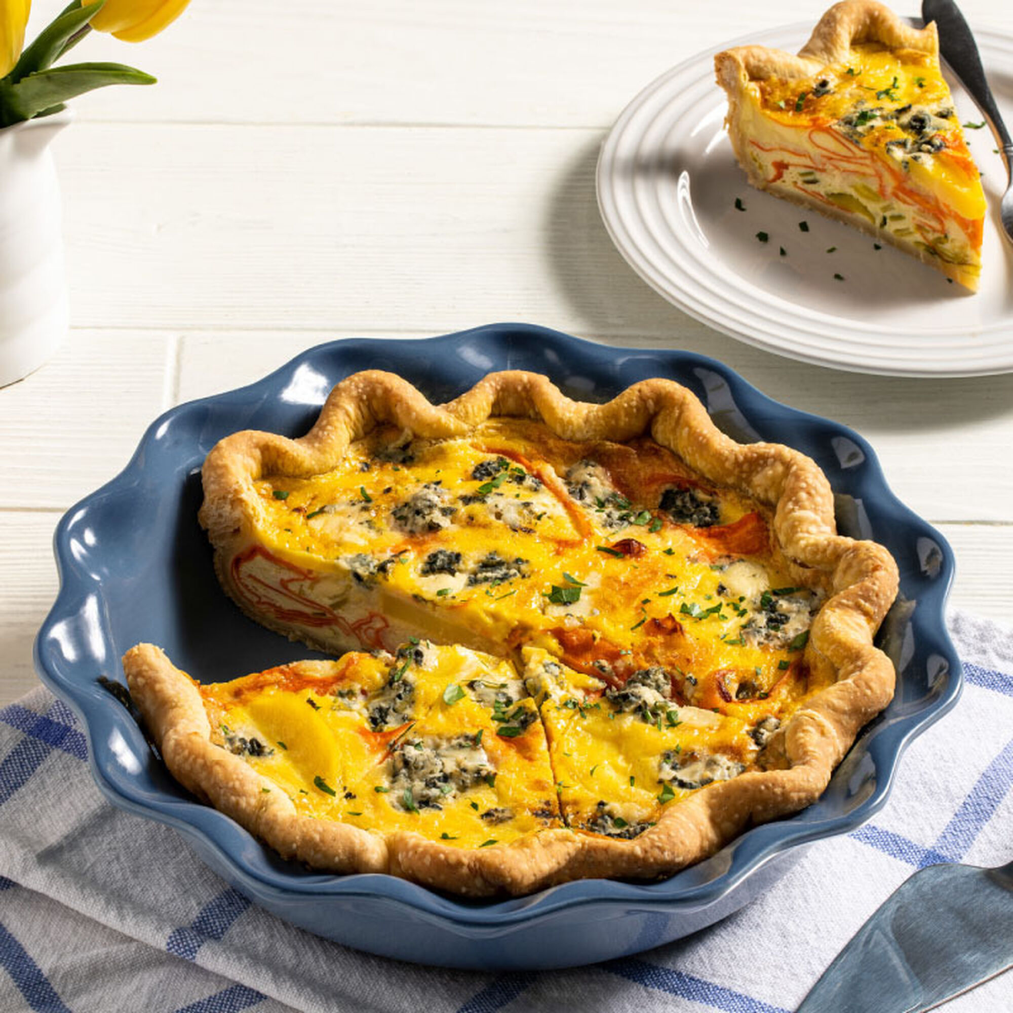 Heritage Fluted Pie Dish - Chambray