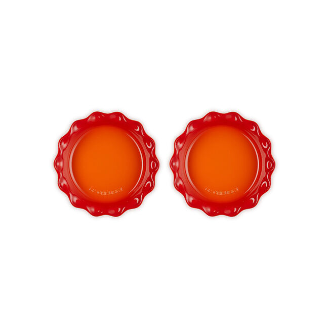 Heritage Fluted Pie Dish 2-Piece SetFlame, view 4