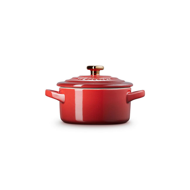 Mini Cocotte with Gold Heart KnobCerise, view 6