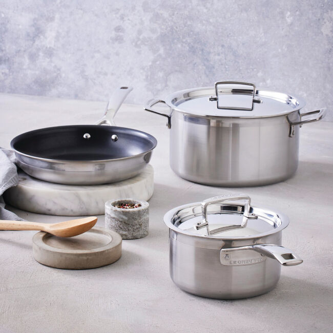 Classic Stainless Steel 5-Piece Cookware Set, view 1
