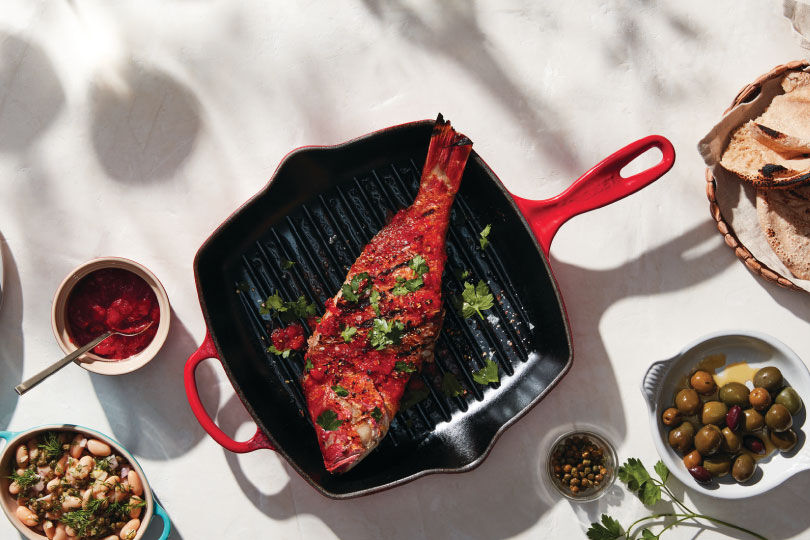 le creuset signature square skillet grill
