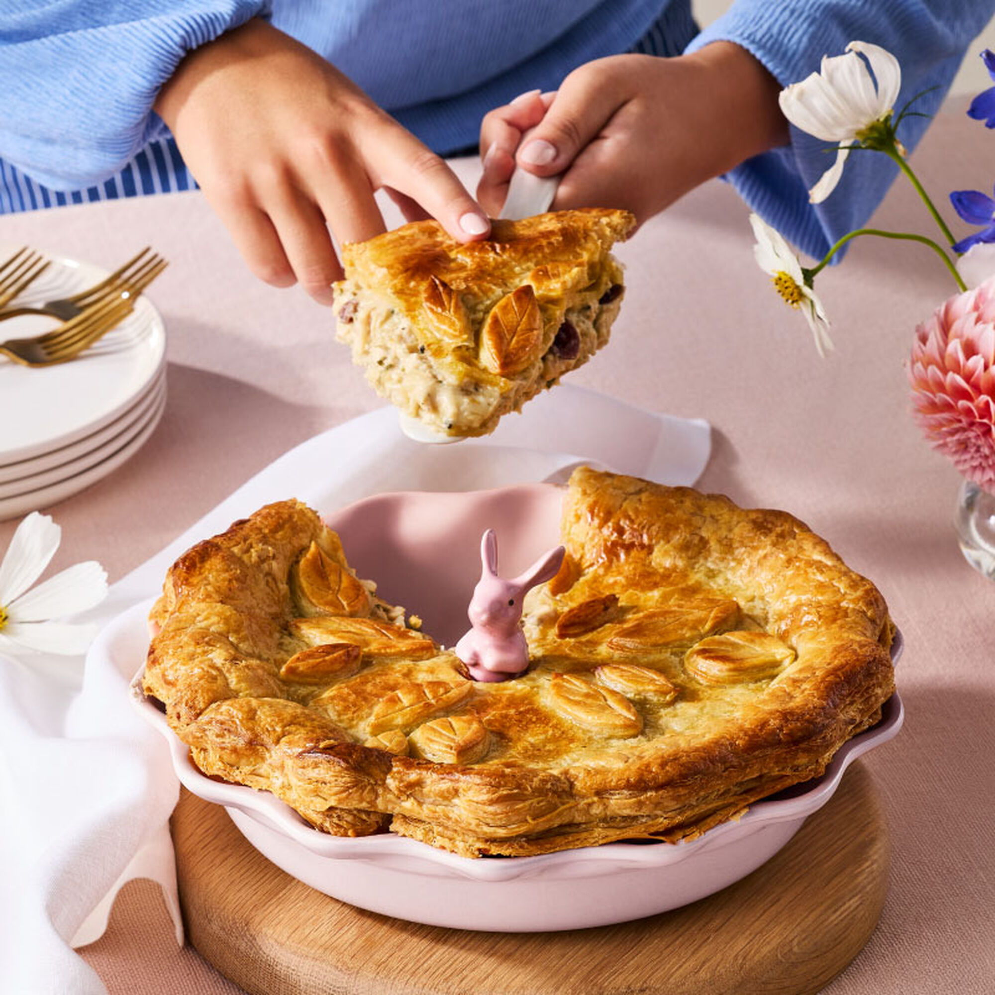 Heritage Fluted Pie Dish - Chiffon Pink