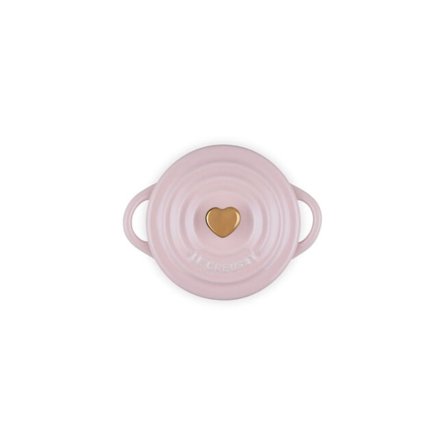 Mini Round Cocotte with Gold Heart KnobChiffon Pink, view 4