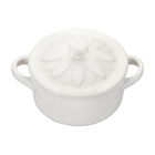 Mini Cocotte with Flower LidWhite