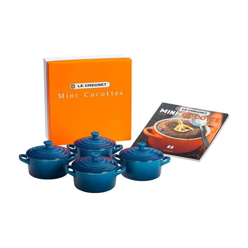 Le Creuset Stoneware Set of 4 Mini Cocottes with Cookbook - Thumbnail 5