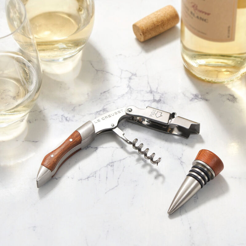 Rosewood Waiter's Friend and Stopper Gift Set | Le Creuset®