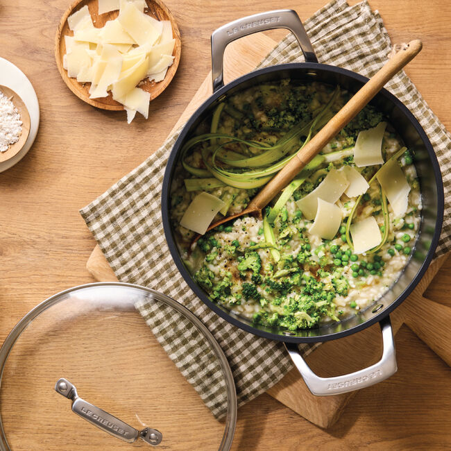Essential Non-stick Ceramic Stockpot with Glass Lid, view 3