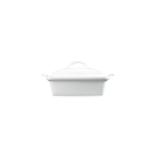 Heritage Shallow Square CasseroleMatte White, view 3