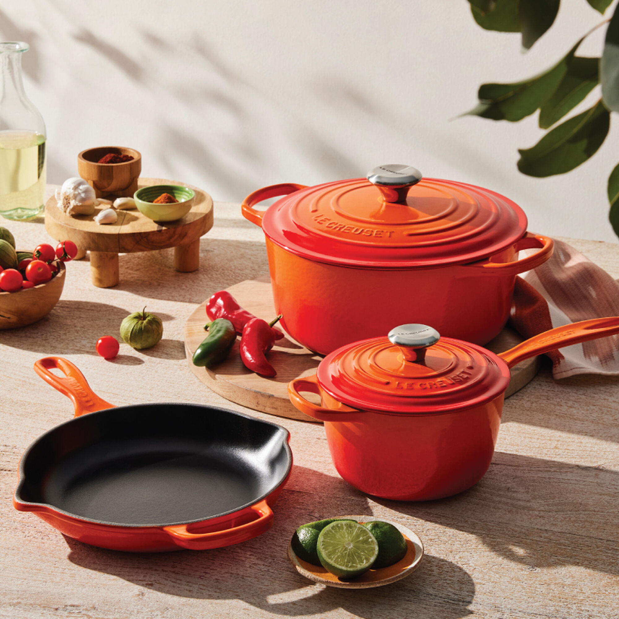 Signature Enameled Cast Iron 5-Piece Cookware Set - Flame