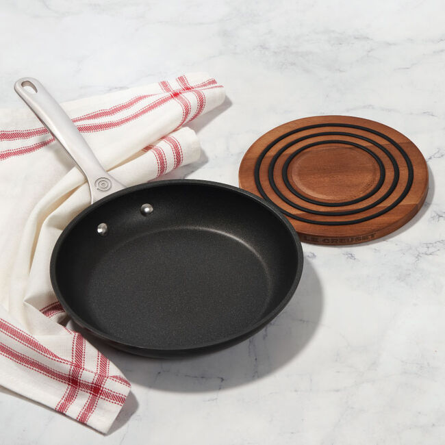 Toughened Non-stick PRO Fry Pan and Magnetic Wooden Trivet Set
