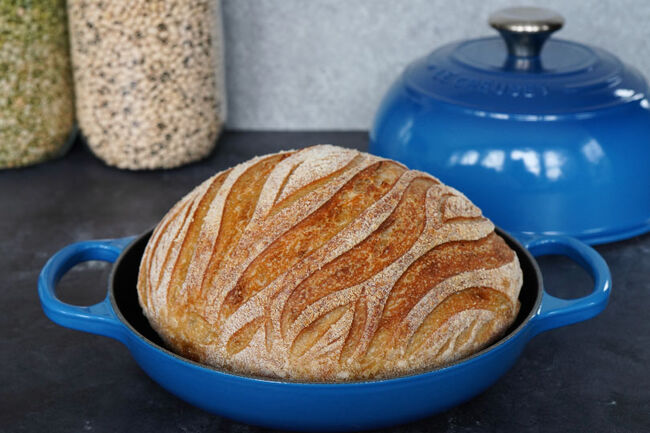 Classic French Boule Bread in Dutch-Oven - Pardon Your French