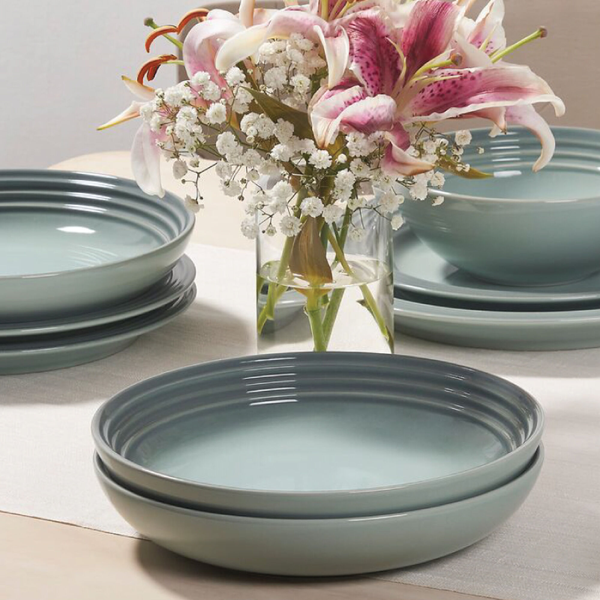 Vancouver Pasta Bowls, Set of 4 - Sea Salt