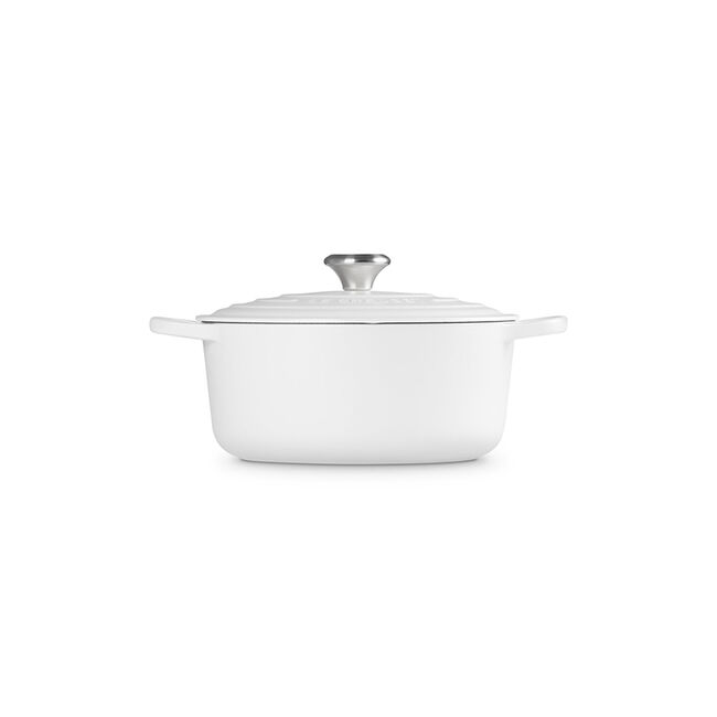 Signature Round Dutch OvenMatte White, view 3