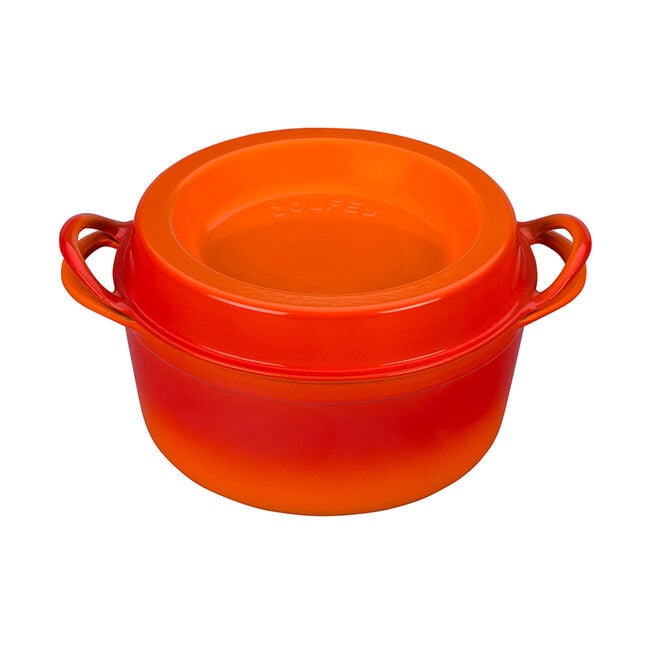Cocotte Fonte émaillée Cousances Doufeu Par Le Creuset - Rouge Flammé - Made In France