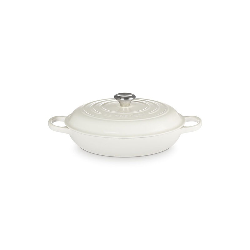 Le Creuset 3.5 Qt. White Braiser - Thumbnail 4