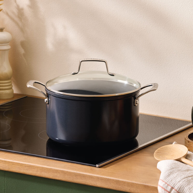 Progress BW12920EU7 Marble Ceramic 24 cm Stockpot with Lid– Non-Stick Cooking Pot with Metallic Marble Ceramic Coating, 4.65L Capacity, Induction Hob Suitable, Pressed Aluminium Cookware, PFAS-Free