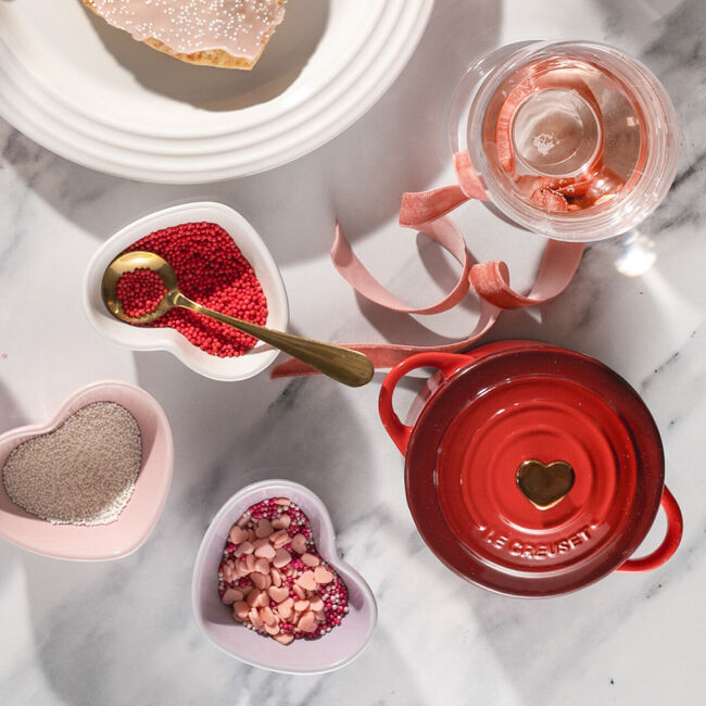 Mini Cocotte with Gold Heart Knob, view 4