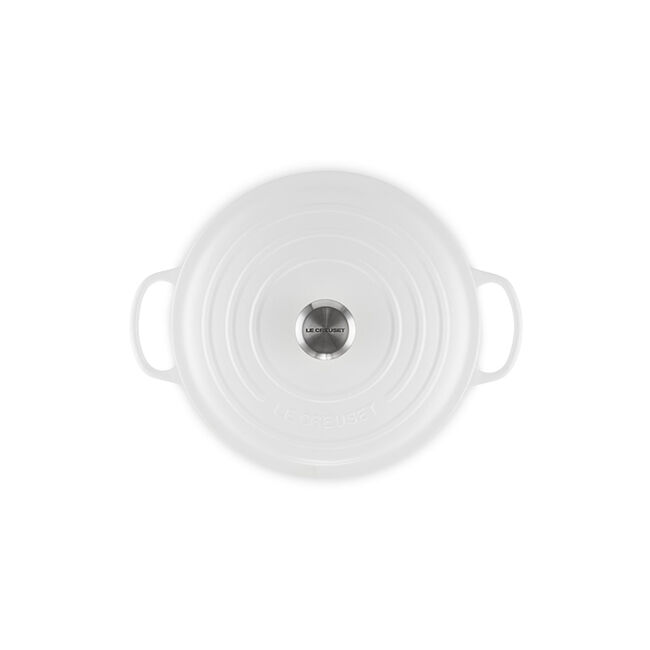 Signature Round Dutch OvenMatte White, view 4