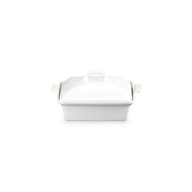 Heritage Shallow Square CasseroleMatte White, view 2