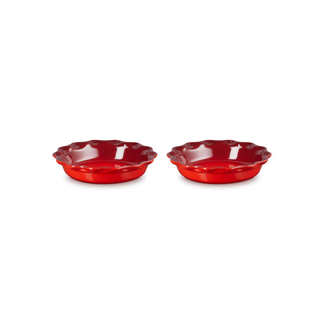 Heritage Fluted Pie Dish 2-Piece SetCerise, view 2