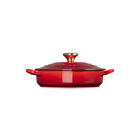Shallow Heart Cocotte with Light Gold Heart KnobCerise