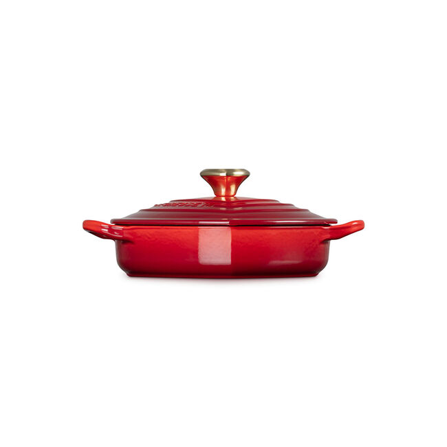 Shallow Heart Cocotte with Light Gold Heart KnobCerise, view 4