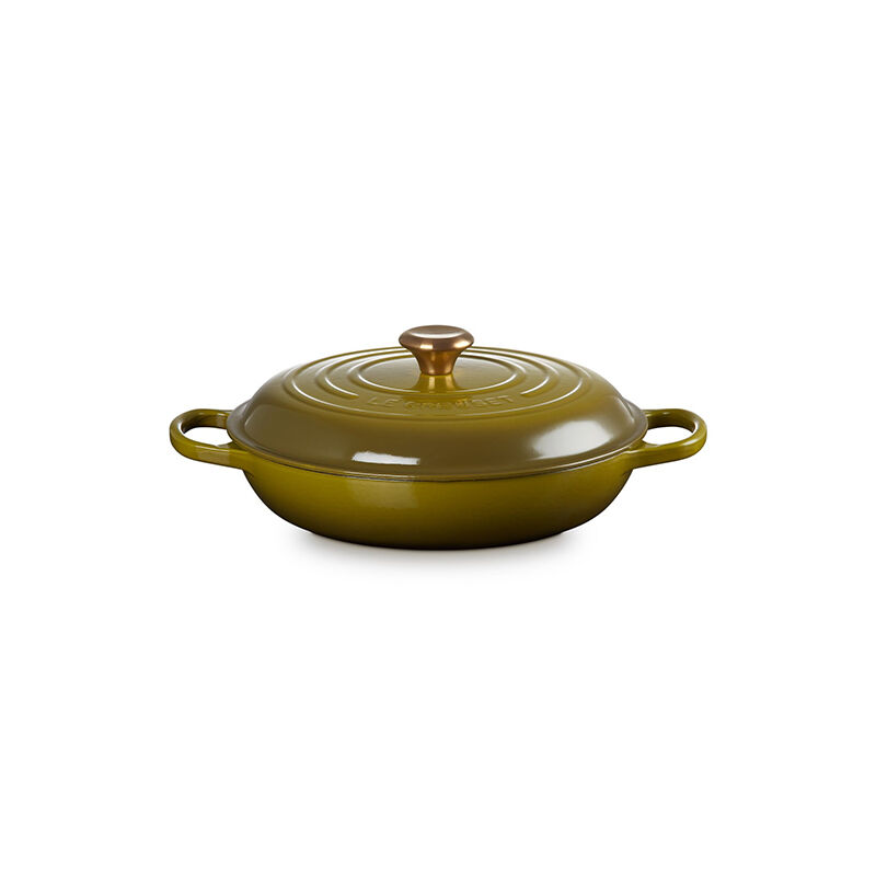 Le Creuset 5 Qt. Signature Enameled Cast Iron Braiser with Gold-Colored Stainless Steel Knob - Thumbnail 5