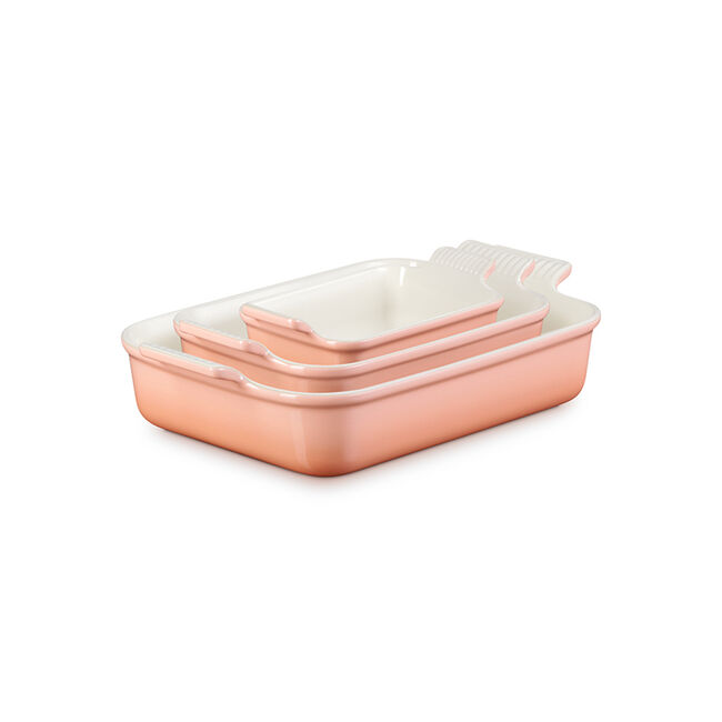 Heritage 3-Piece Rectangular Baking Dish SetPeche, view 2