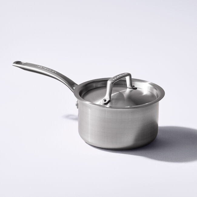 Essential Stainless Steel Saucepan with Lid, view 2