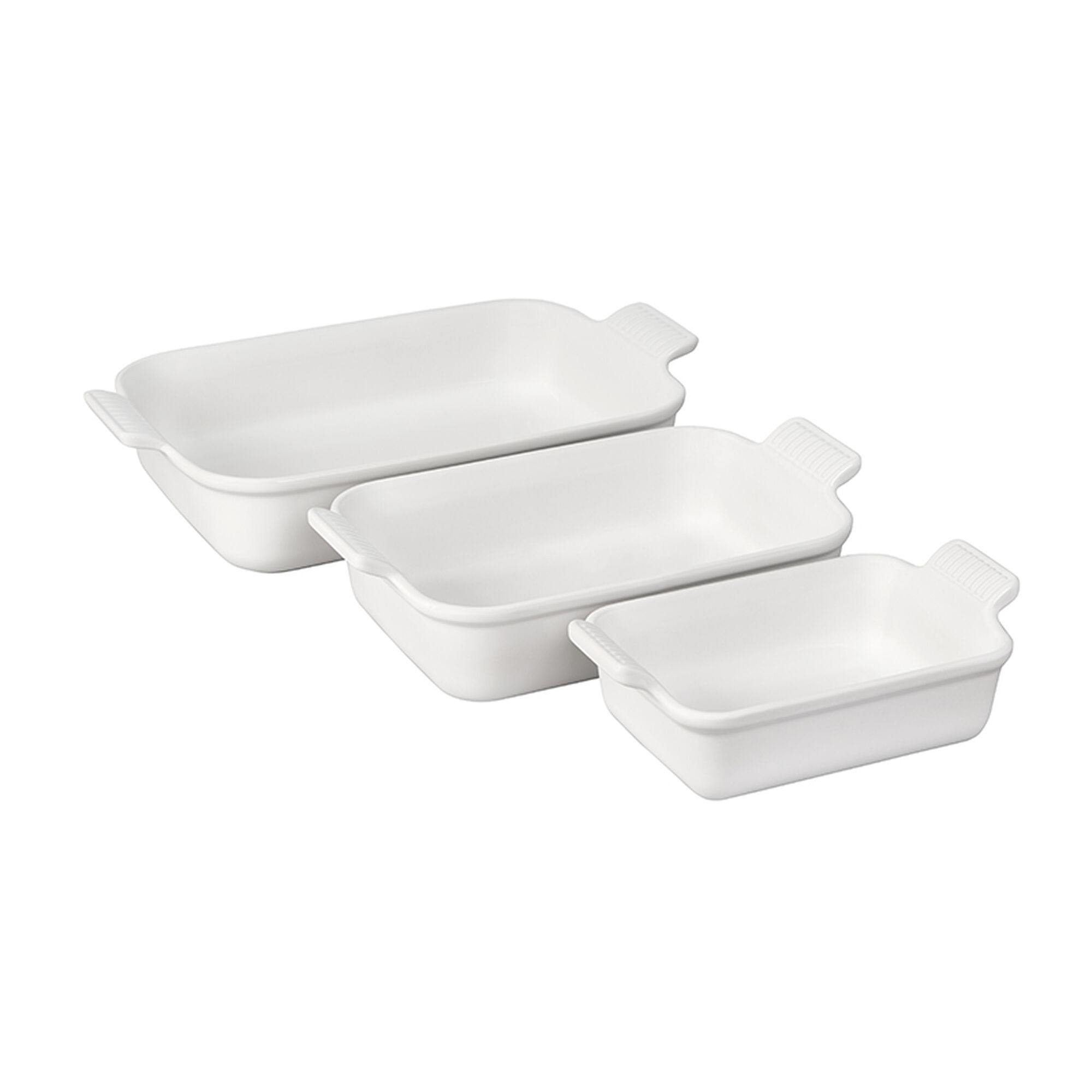 Heritage 3-Piece Rectangular Baking Dish Set - White
